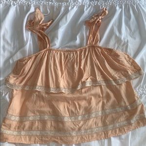 American Eagle Salmon Flowy Tank Top